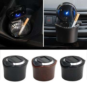 N15B Portable Car Ashtray With Blue LED Light Automatic Solar Energy Smoke Cup Ash... (COLOR.: GREY)