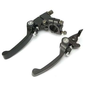 Pair 7/8inch 22mm Handlebar Clutch Brake Folding Snap Lever For 125cc 140cc Pit D... (COLOR.: BLACK)