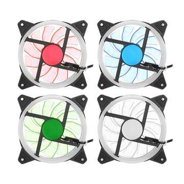PC Computer Ultra Silent LED Lights Case Fan Cooler Cooling Heatsink Fan (COLOR.: RED)