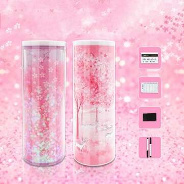 Plastic Multi-function Pencil Case Make-up Pen Box Large Capacity Pencil Box (COLOR.: PINK)