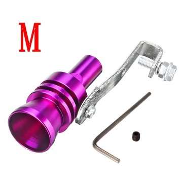 Purple Aluminum Turbo Sound Whistle Exhaust Muffler Simulator Pipe Blow-Off Valve S/M/L/XL (SIZE: M)