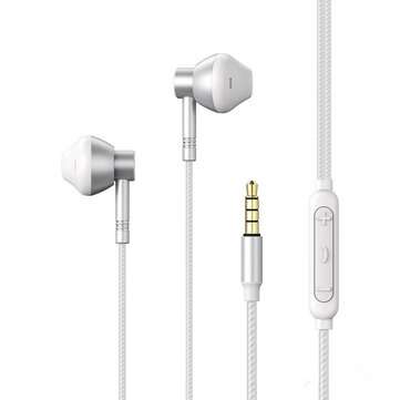 REMAX RM-201 Metal Music Call Wired In-ear Earphone Headphone with Mic for iphon... (COLOR.: SILVER)