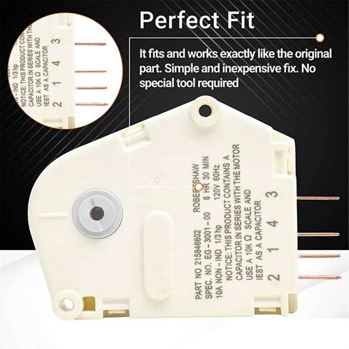 215846602 Refrigerator Defrost Timer Replacement Part Exact Fit for Refrigerators(4PCS)