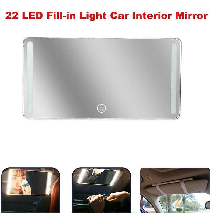 22 LED Fill-in Light Car SUV Interior Sun Visor Rear View High Definition Mirror