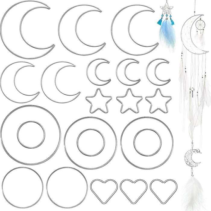 22 Pieces of Dream Catcher Ring Metal Hoop DIY Handicraft Dream Catcher Home Wall Hanging Ring Wreat