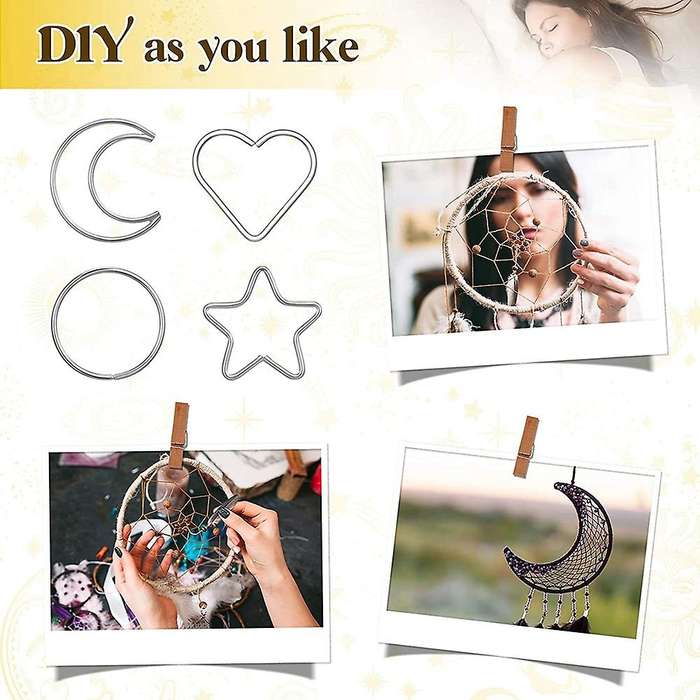 22 Pieces of Dream Catcher Ring Metal Hoop DIY Handicraft Dream Catcher Home Wall Hanging Ring Wreat