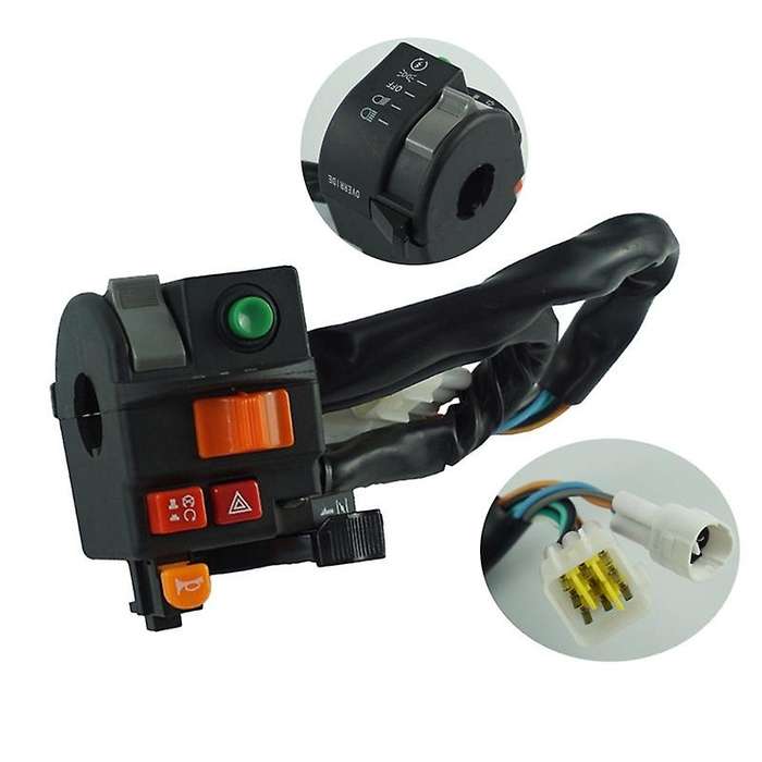 22mm 7/8inch Handlebar Control Switch Button Turn Signal Horn Multi Handle Switch Assembly for ATV U