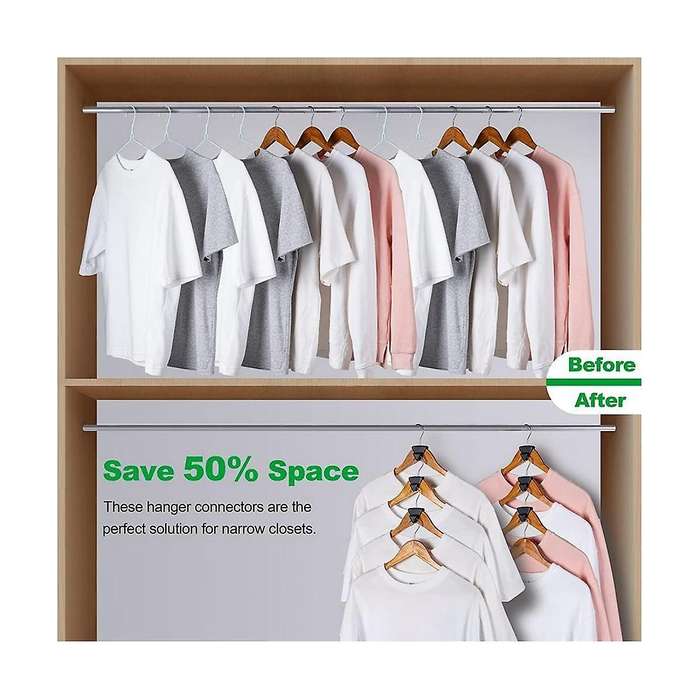 22pcs Space Saving Closet Storage Shelves Hanger Extender for Heavy Duty Cascading Connection Hook