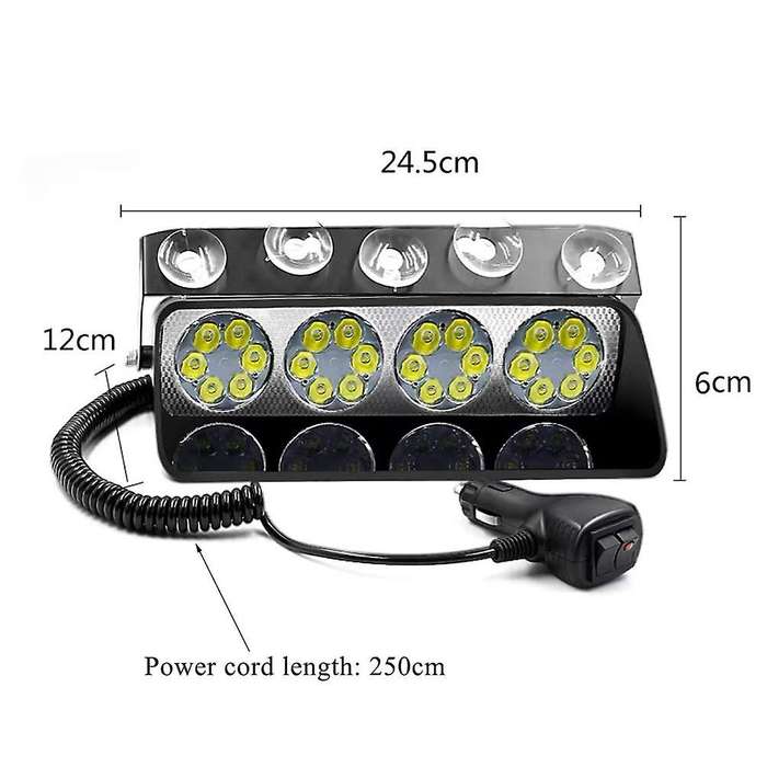 24 Led Emergency Warning Car Truck Dash Windshield Flash Strobe Light, High Intensity 18 Modes with