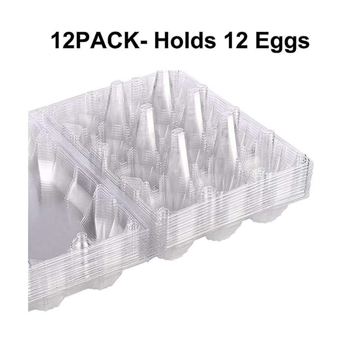 24 Pack Clear Plastic Farm Eggs Carton Storage Egg Dispenser Tray, Hotel Camping Picnic Travel Stor