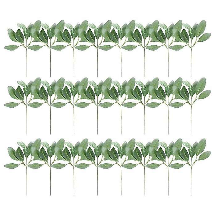24 Pcs Artificial Flocked Lambs Ear Greenery Stems Faux Lambs Ear Stems Lamb's Ear Faux Greenery De