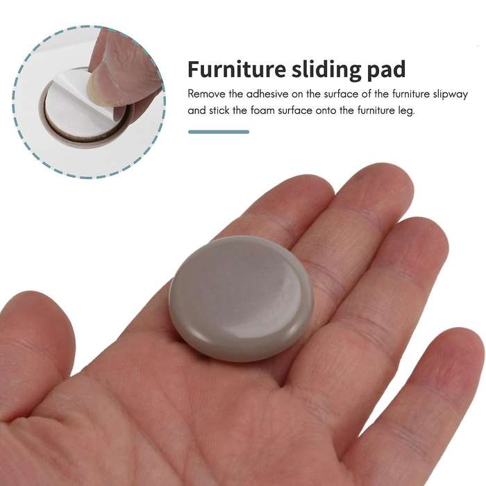 24 Pcs Furniture Sliders Gliders for Carpet Laminate Floor Sliders Self Adhesive Sofa Glider Pads F