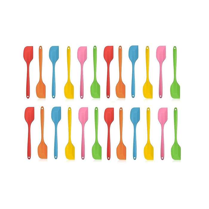 24 Pieces Silicone Spatulas Rubber Spatulas Heat Resistant Spatulas Non Stick Flexible Scrapers Bak