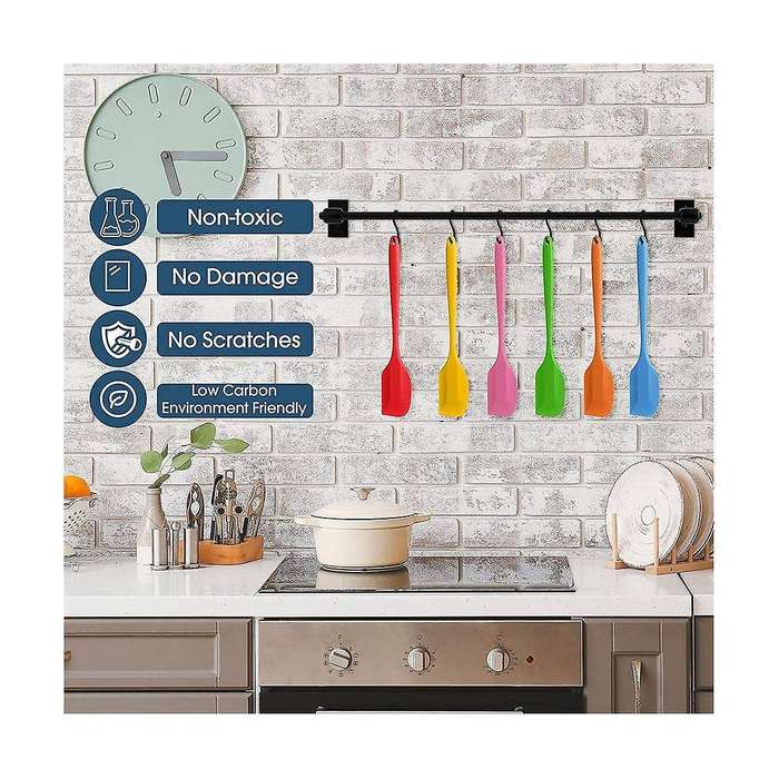 24 Pieces Silicone Spatulas Rubber Spatulas Heat Resistant Spatulas Non Stick Flexible Scrapers Bak