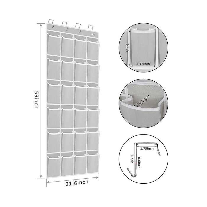 24 Sundries Shoes Hanging Bag Multi-pocket Shoes Bag Door Storage Hanging Bag