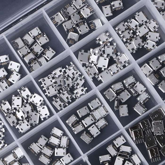 240Pcs - 24 Models Micro-USB Box MINI Android Mobile Phone Charging Accessories Connector Socket Jac