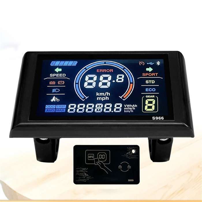 24-72V E-Bike LCD-S966 Colorful Display Control Panel with NFC Function Waterproof Plug Electric Bi