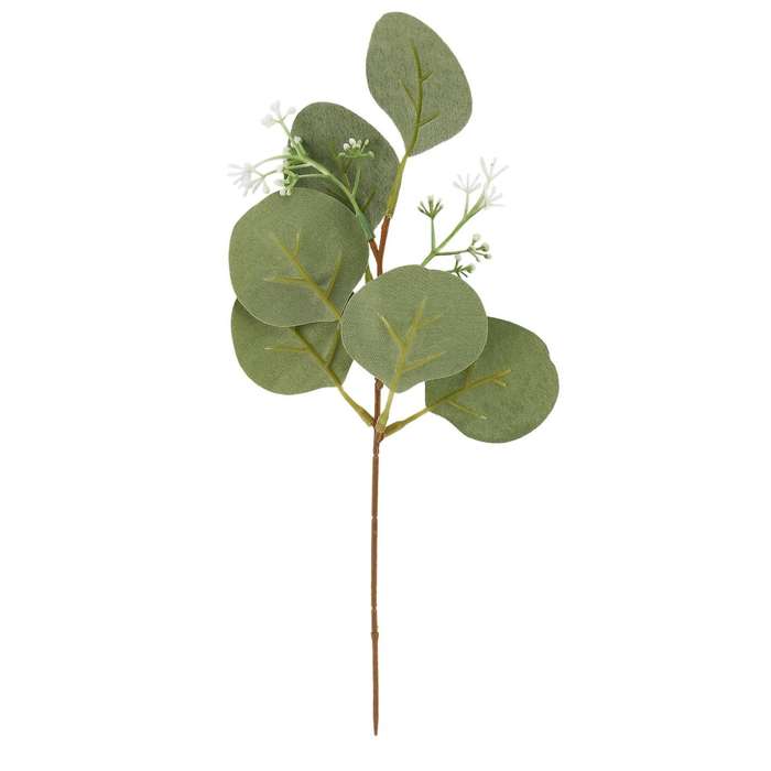 24pcs Artificial Seeded Eucalyptus Leaves Stems Faux Silver Dollar Eucalyptus Plant Branches for We