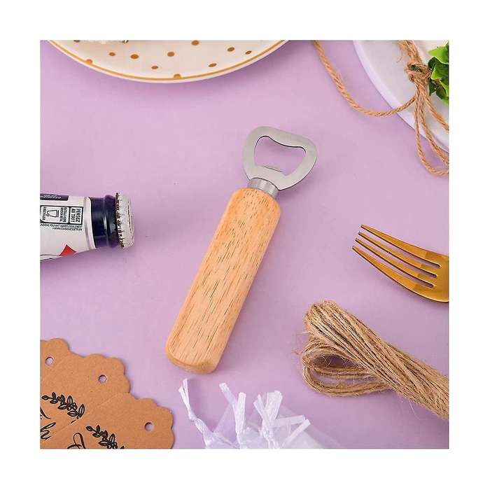 24pcs Wooden Handle Bartender Bottle Openers , Bar Or Restaurant Baby Shower - Beer Bottle Openers
