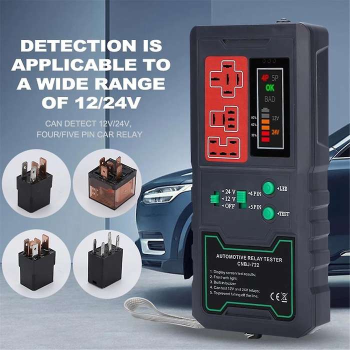 24v 12v Battery Tester Relay Analyzer Alternator Checker Vehicle Cranking Charging System Diagnostic