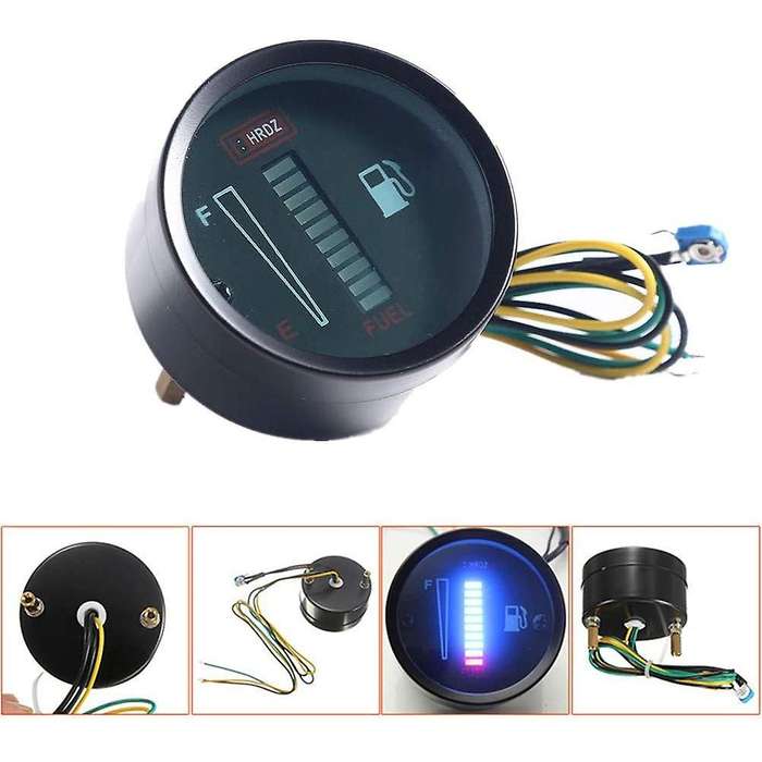 24V 2 Inch 52mm Universal Car Motorcycle Fuel Level Meter Gauge LED Light Display Fuel Tank Gauge Bo