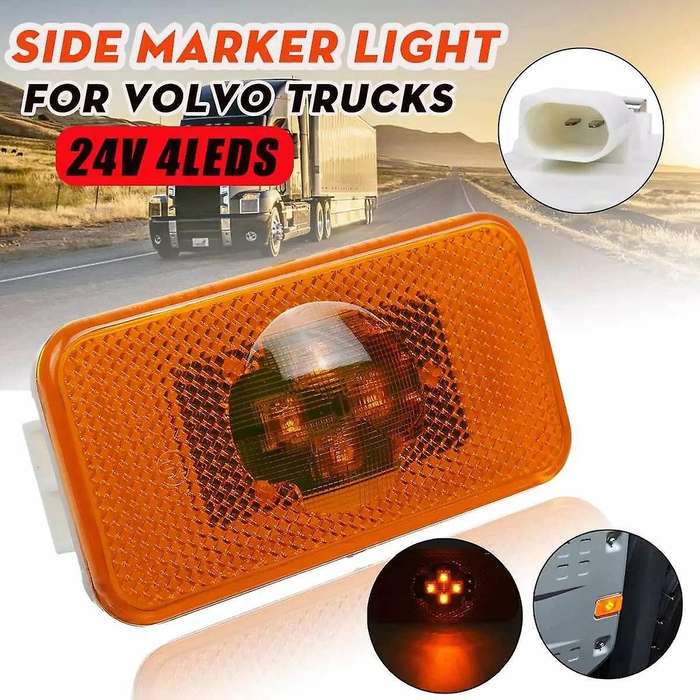 24v Car Truck Led Side Marker Light Amber Indicator Lamp 4 Led for Volvo Trucks Fm/fh