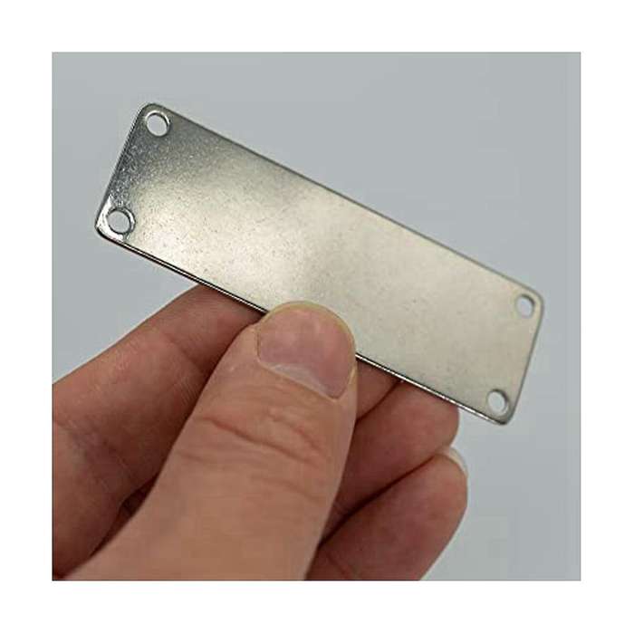 25 Pack Stainless Steel Engraving Blank Tags Rectangle Stamping Blanks with 4 Holes 1inchx3inch