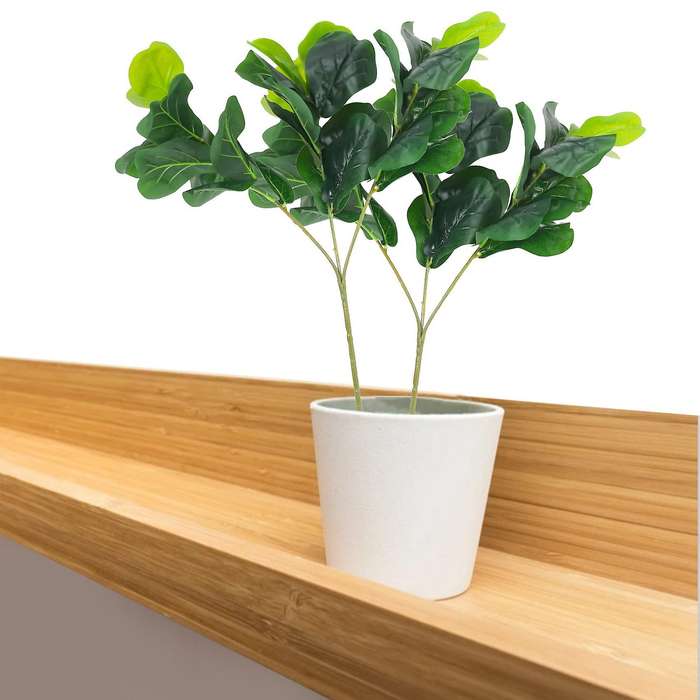 25.6inch Artificial Plants Fiddle Leaf Fig Faux Ficus Lyrata Tree Bushes Greenery for Garden Porch