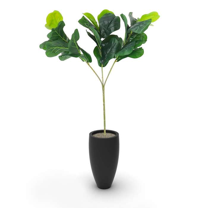 25.6inch Artificial Plants Fiddle Leaf Fig Faux Ficus Lyrata Tree Bushes Greenery for Garden Porch
