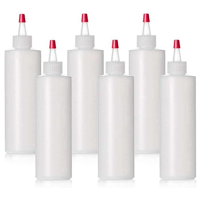250ml Plastic Squeeze Condiment Bottles, Red Yorker Cap, Free, Dispensing Bottles, Pack Of 6