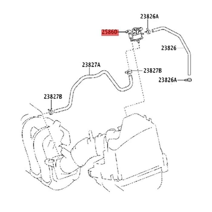 25860-30070 Car Canister Vacuum Control Valve Switching Solenoid for Yaris Estima Iq