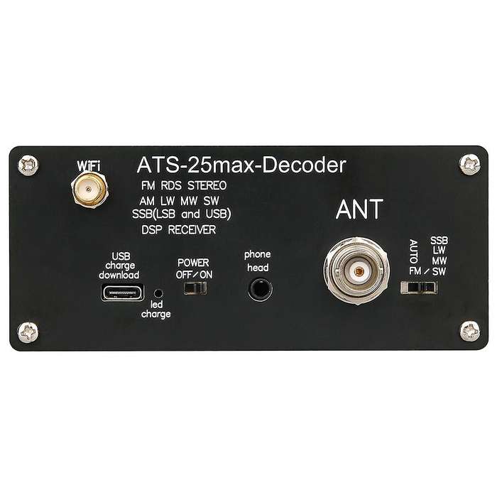 -25Max-Decoder SI4732 Full Radio DSP FM LW MW SW SSB Receiver 2.4 Inch Touch Screen 64-108MHz Radio