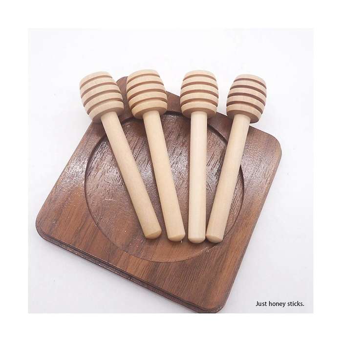 25pcs Long Handle Wood Honey Spoons Mixing Sticks Dipper Honey Extractor for Jar Coffee Milk Tea Su