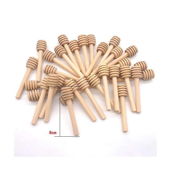 25Pcs Long Handle Wood Honey Spoons Mixing Sticks Dipper Honey Extractor for Jar Coffee Milk Tea Sup