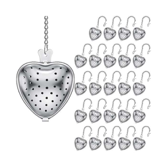 25pcs Tea Strainer Stainless Steel Tea Ball Infuser Loose,extended Chain Hook for Seasonings Cup Pa