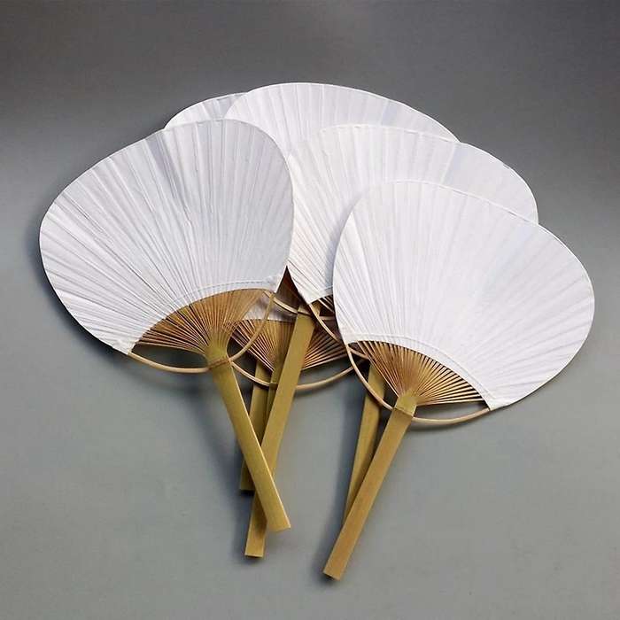 25pcs/lot Wedding White Paddle Fan for Wedding Decoration Children's Diy Fan