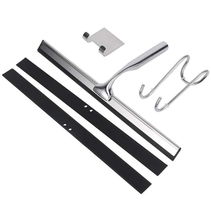 26cm Shower Squeegee Stainless Steel Premium Window Squeegee with Wall Hanger for Shower Doors, Bat