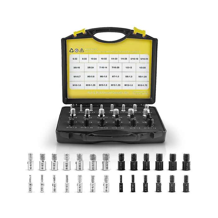 26pcs Nut and Bolt - Thread Gauge Suitable for Detecting Fixed Bolts Or Threaded Holes In Enclosed