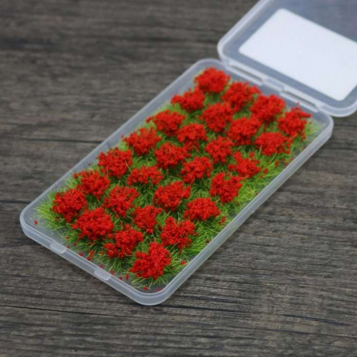 28pcs Model Scene Terrain Production Simulation Flower Cluster Wild Flower Diy Miniature Garden Dec