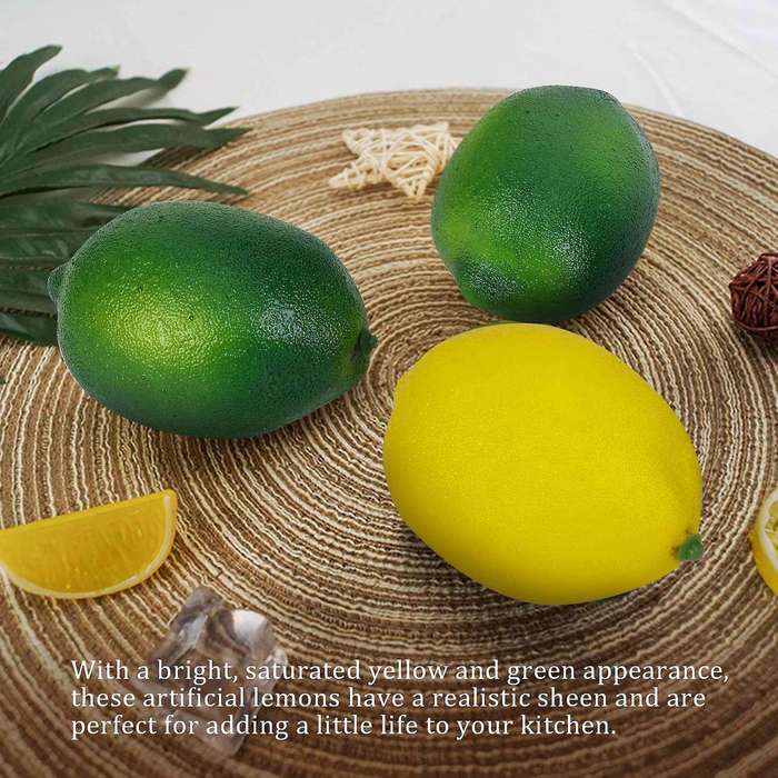28Pcs/Set Artificial Lemons and Limes Fruits Decorative Faux Citrus Fruits Artificial Decorations f