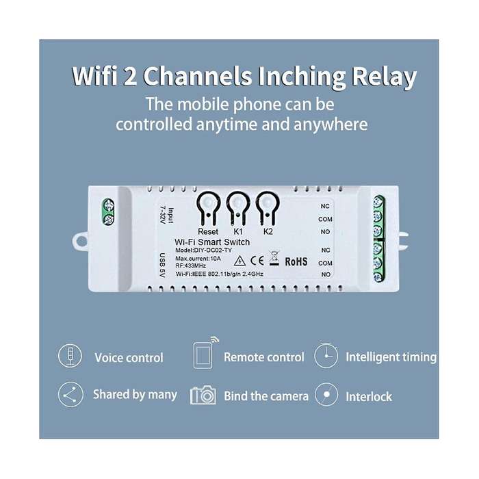 2ch Tuya Wifi Smart Switch Diy Timer+remote 85-265v Usb 5v 2.4g Wifi Smartlife Home Automation Modu
