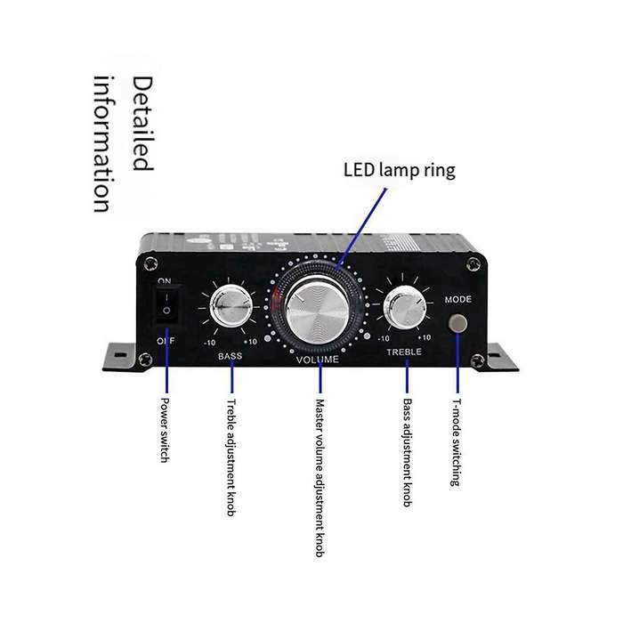 2-channel 30w Car Digital Power Bluetooth Audio Amplifier 12v Hifi Stereo Mini Home Audio Amplifier