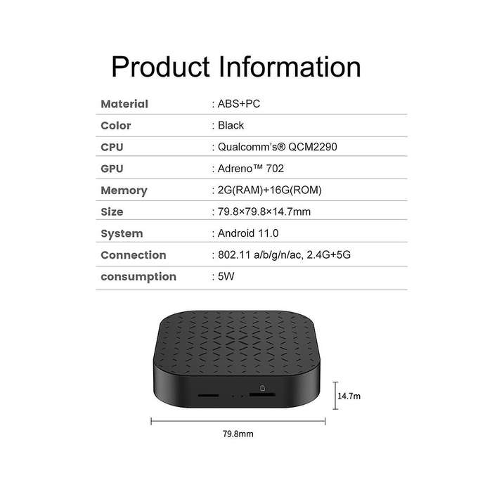 2g+16g Carplay Ai Box Android 11 Wireless Android Auto & Carplay Bluetooth Qcm2290 4-cores Wifi Tf