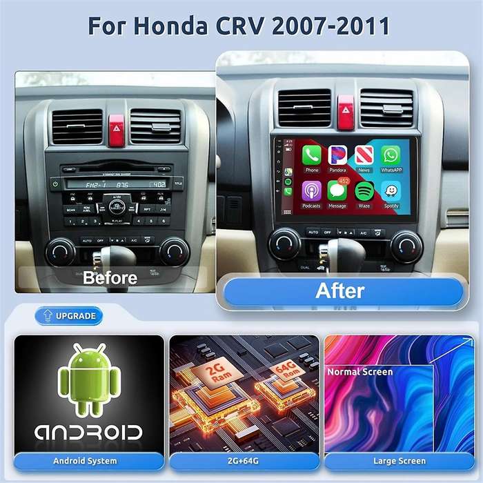 2G+64G for 2007-2011 Android Car Radio Stereo,Wireless Carplay Android Auto 9Inch Touch Screen Bluet