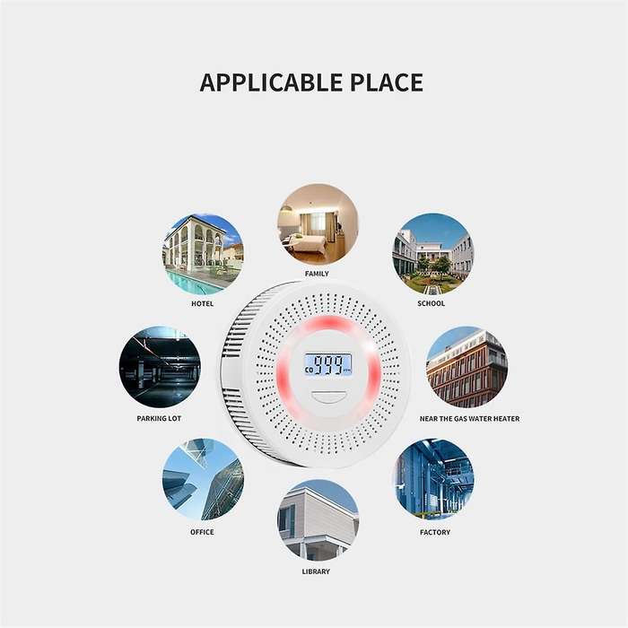 2-in-1 CO Carbon Monoxide Alarm & Smoke Detector Sensor Security Protection Sound Alarm Gas for Home