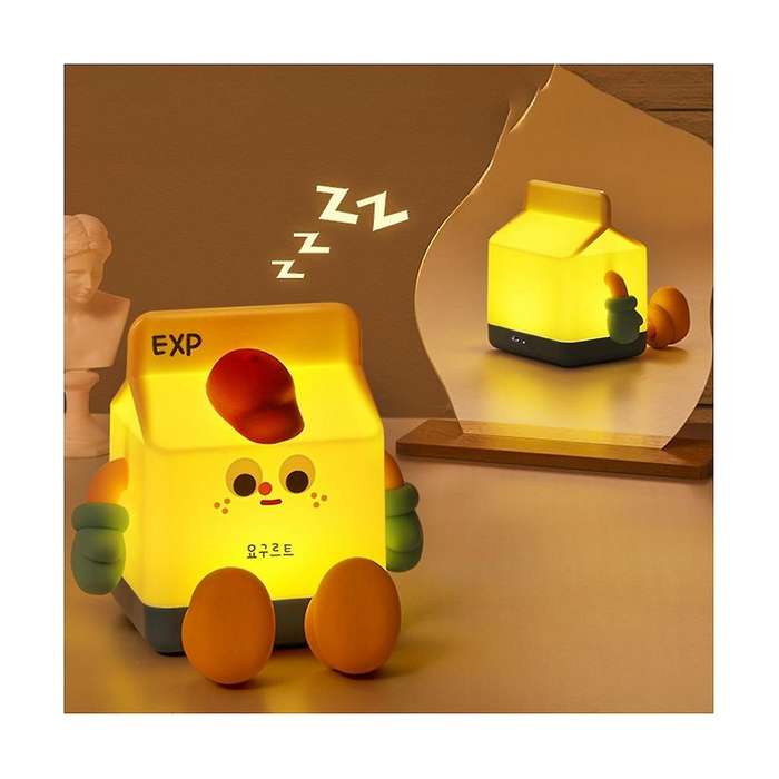 2-in-1 Milk Carton Night Light Decor Bedside Light Mobile Phone Holder Rechargeable Touch Dimmable 5