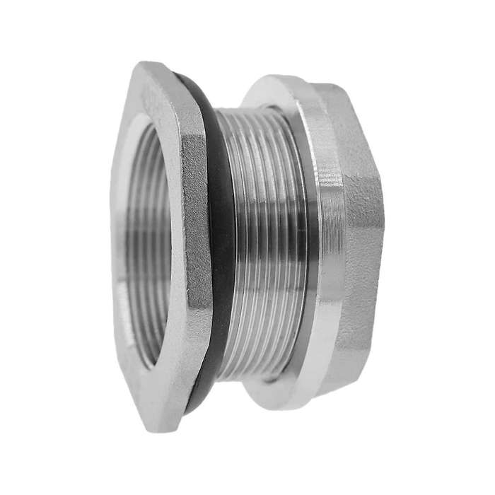 2inch Water Tank Connector Sus304 Stainless Steel Thru-bulk Fitting,water Pipe Connector,for Rain B