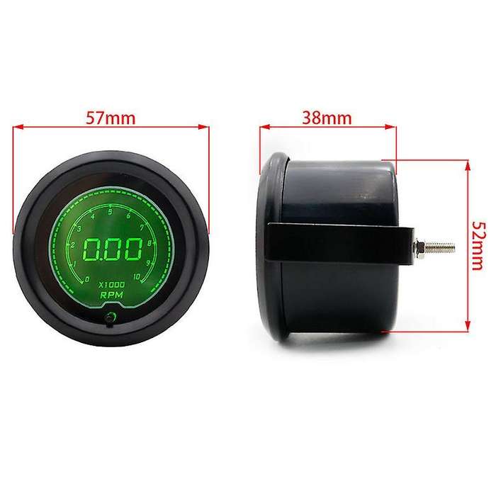 2inch 52mm Universal Car 7 Color LCD Digital 0-10000 RPM Tachometer Gauge Meter