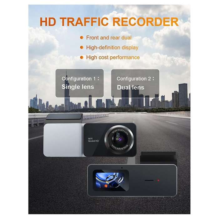 2K Dash Cam Front and Rear Dual Camera Car DVR Night Vision Dash Camera Recorder 24H Parking Monitor