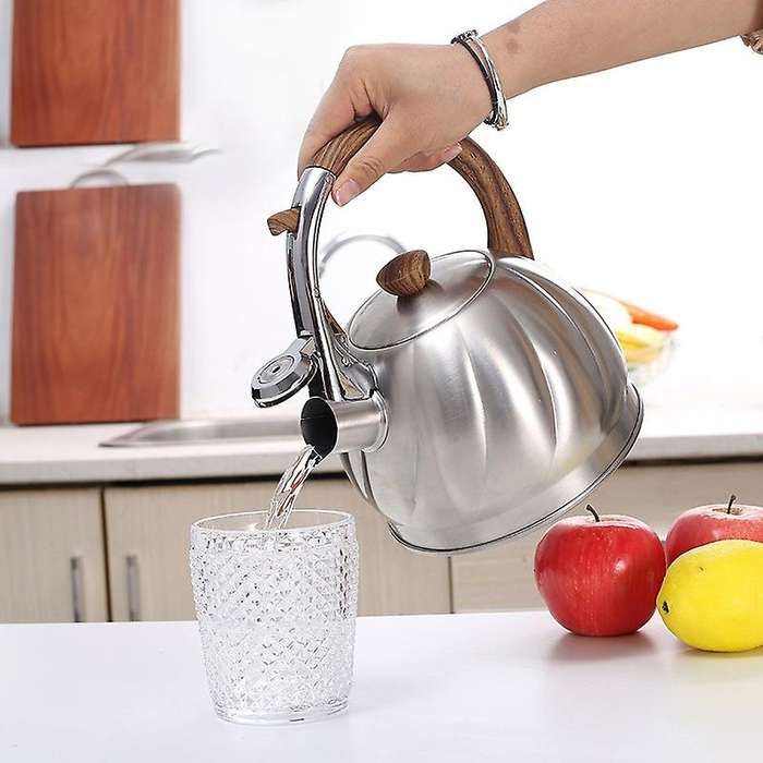 2L Stainless Steel Whistle Teapot Gas Stove Induction Cooker with Whistle Water Coffee Pot with Heat